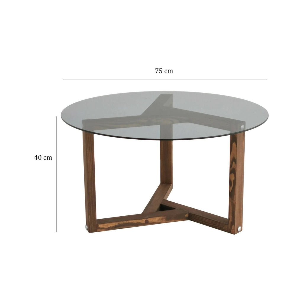 Luigia, Tavolino da Salotto Effetto Fume, 75x75x40h cm Grigio Noce