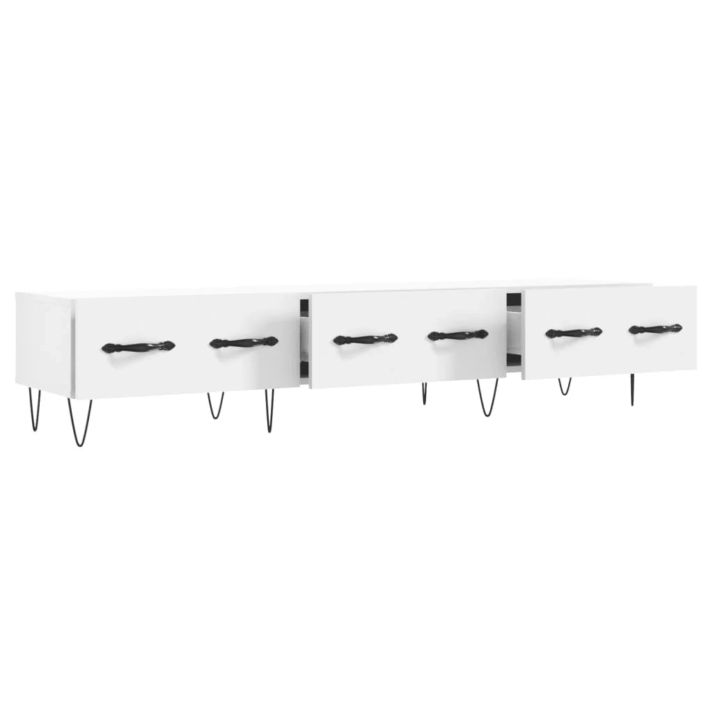 Mobile TV multimediale mensola TV credenza mobile TV sala da pranzo soggiorno camera da letto 150 x 36 x 30 cm legno ingegnerizzato bianco 02_0026020