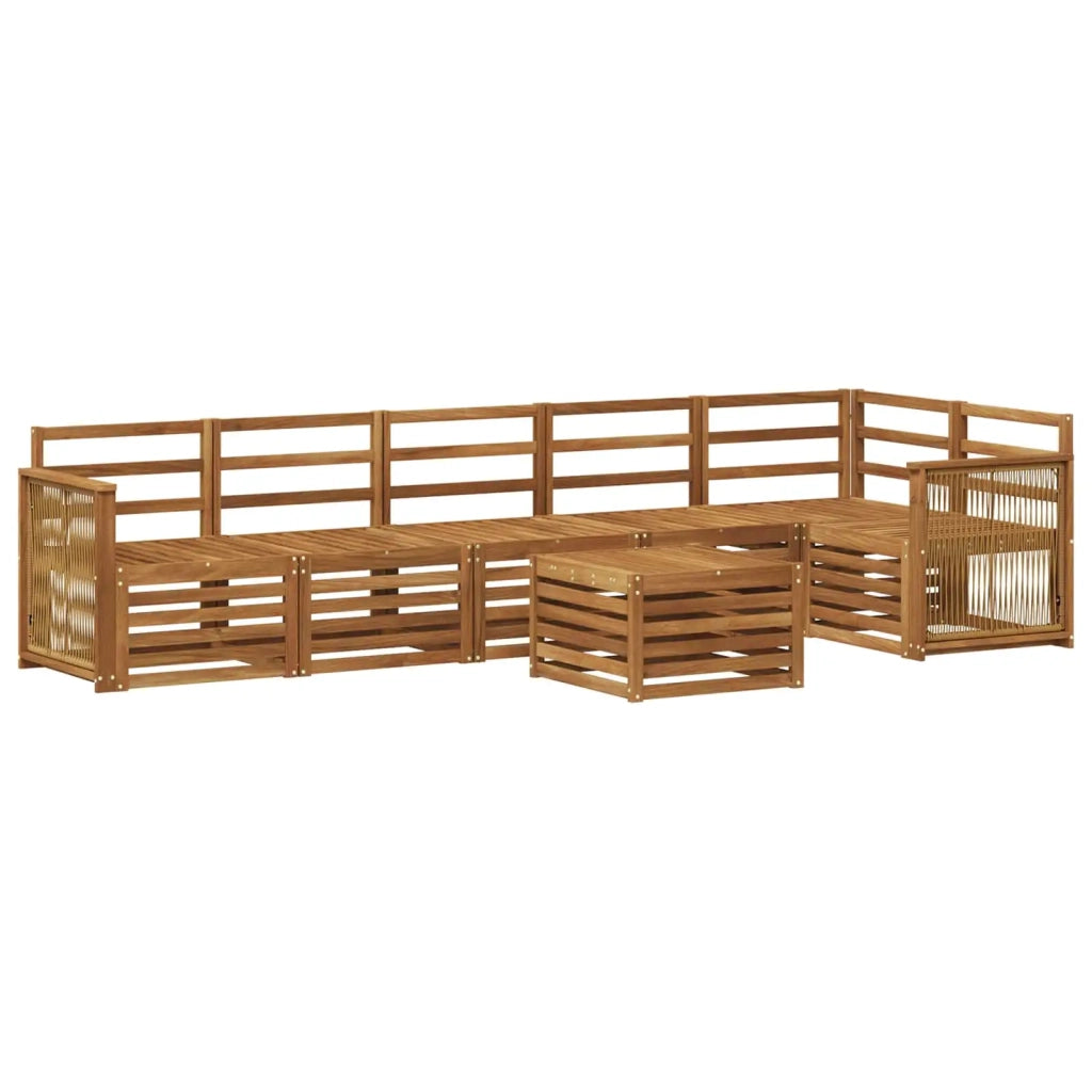 Set divano sezionale 6 pcs Naturale Legno di Acacia Massello 3384445