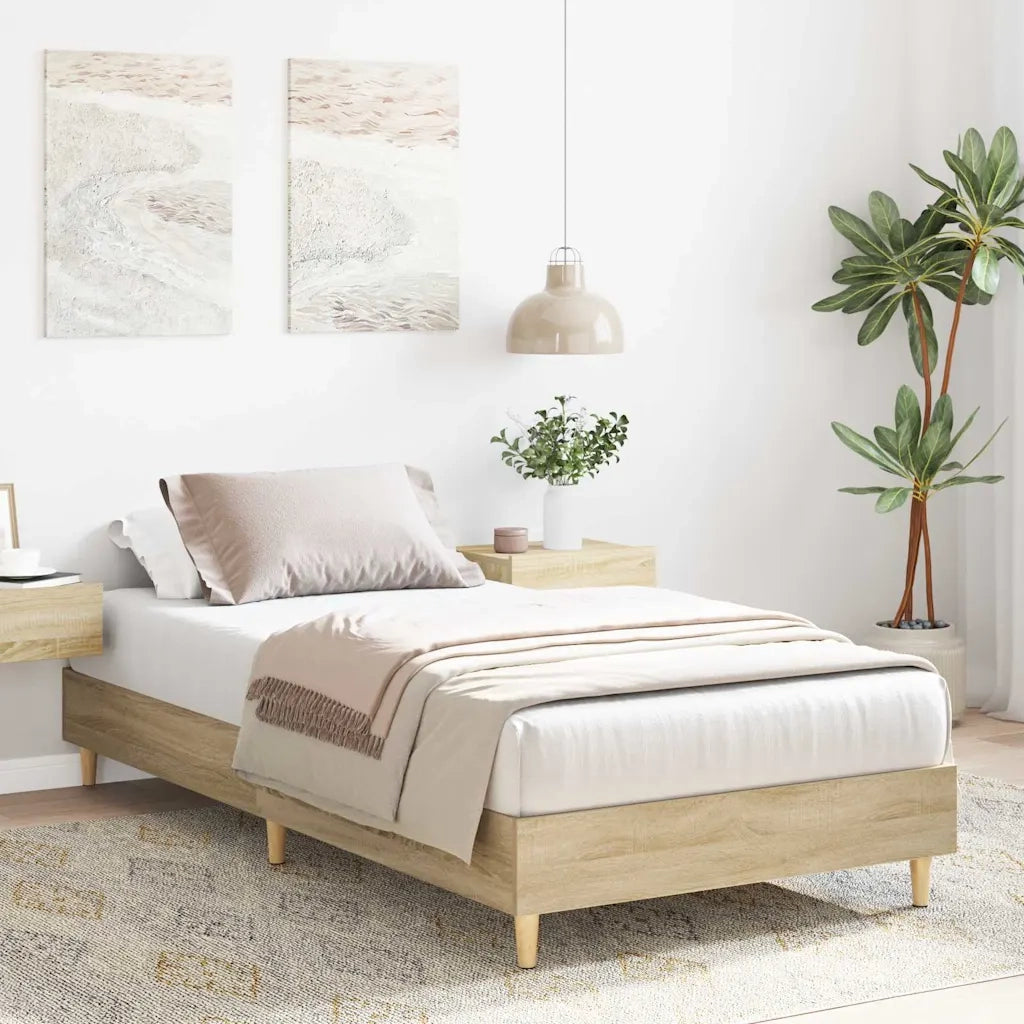vidaXL Giroletto senza Materasso Rovere Sonoma 90x200 cm in Truciolato