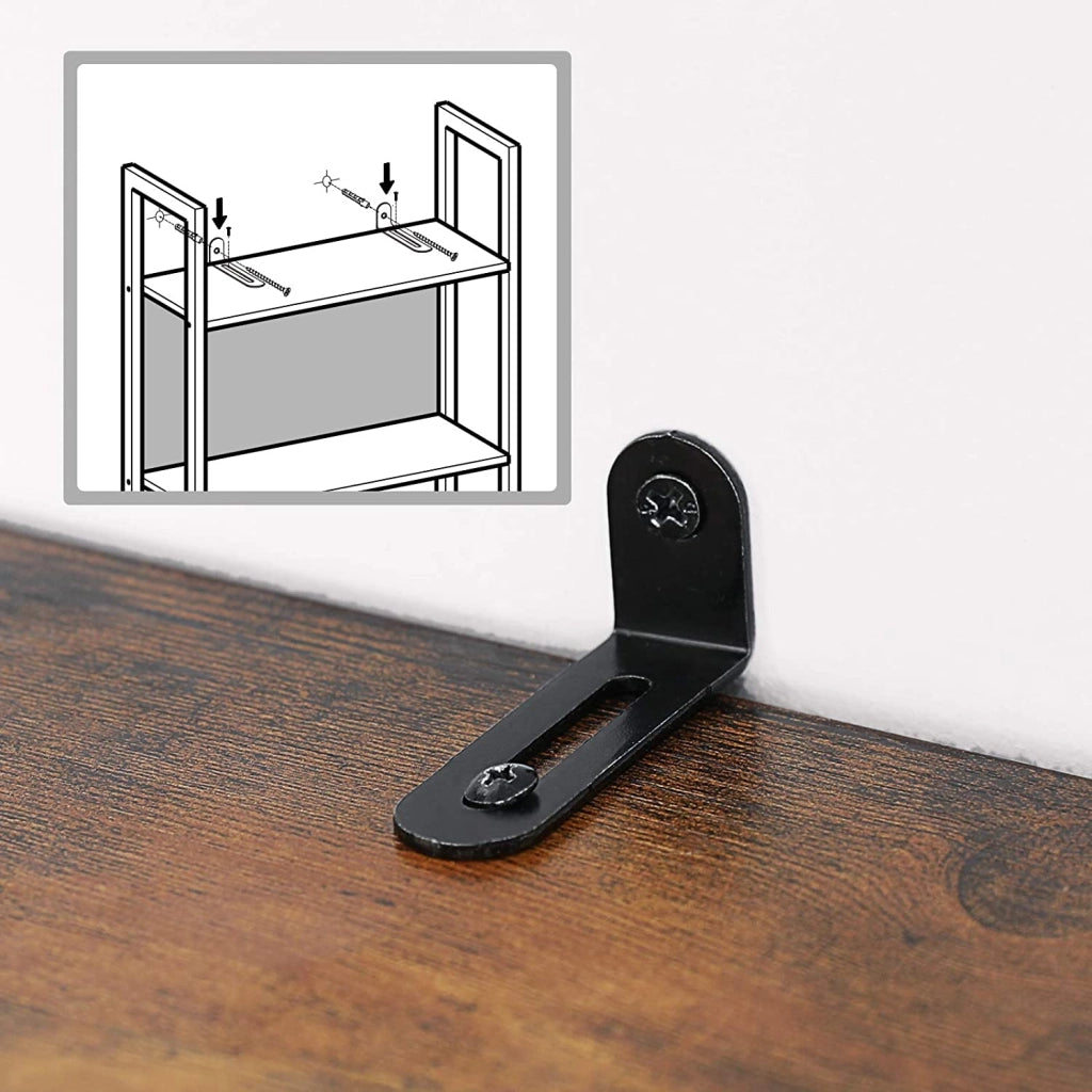 Libreria Valora Shelf in acciaio marrone rustico a 5 ripiani