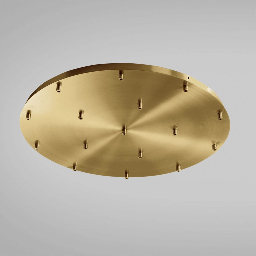 Rosone Tondo per Lampada a Sospensione OFELIA MINI B T/16 - 16 Fori, Metallo Finitura Ottone con Kit Fissaggio e Morsettiera - Gea Luce