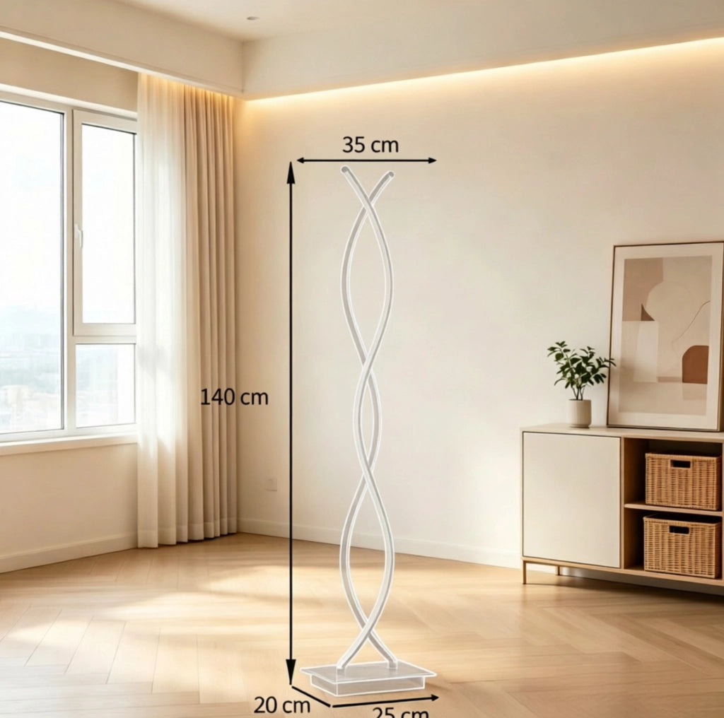 LAMPADA DA TERRA LED 35x20x140 cm Alluminio e Acrilico Nera
