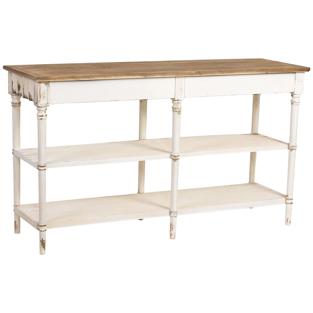 Scaffale in legno marrone e bianco 160x50x90h cm