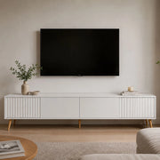 Lilelora, Mobile Porta tv un Ripiano, 180x40x48h cm Bianco