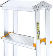 Scala a doppia bifaccia con 2 sezioni pieghevoli per 150 kg | 2 x 5 gradini