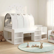 Letto alto per bambini con storage Bianco Legno ingegnerizzato