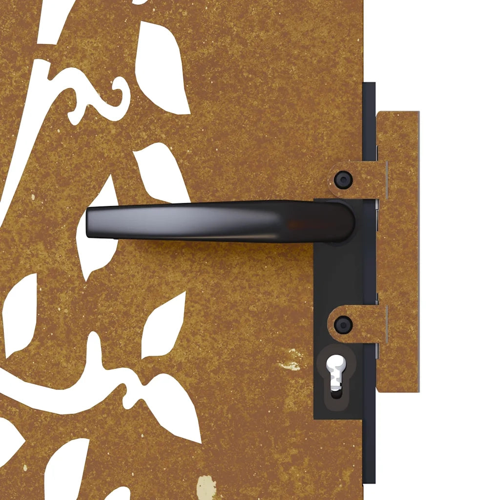 Cancello da giardino 85x125 cm in acciaio Corten con design ad albero 153210