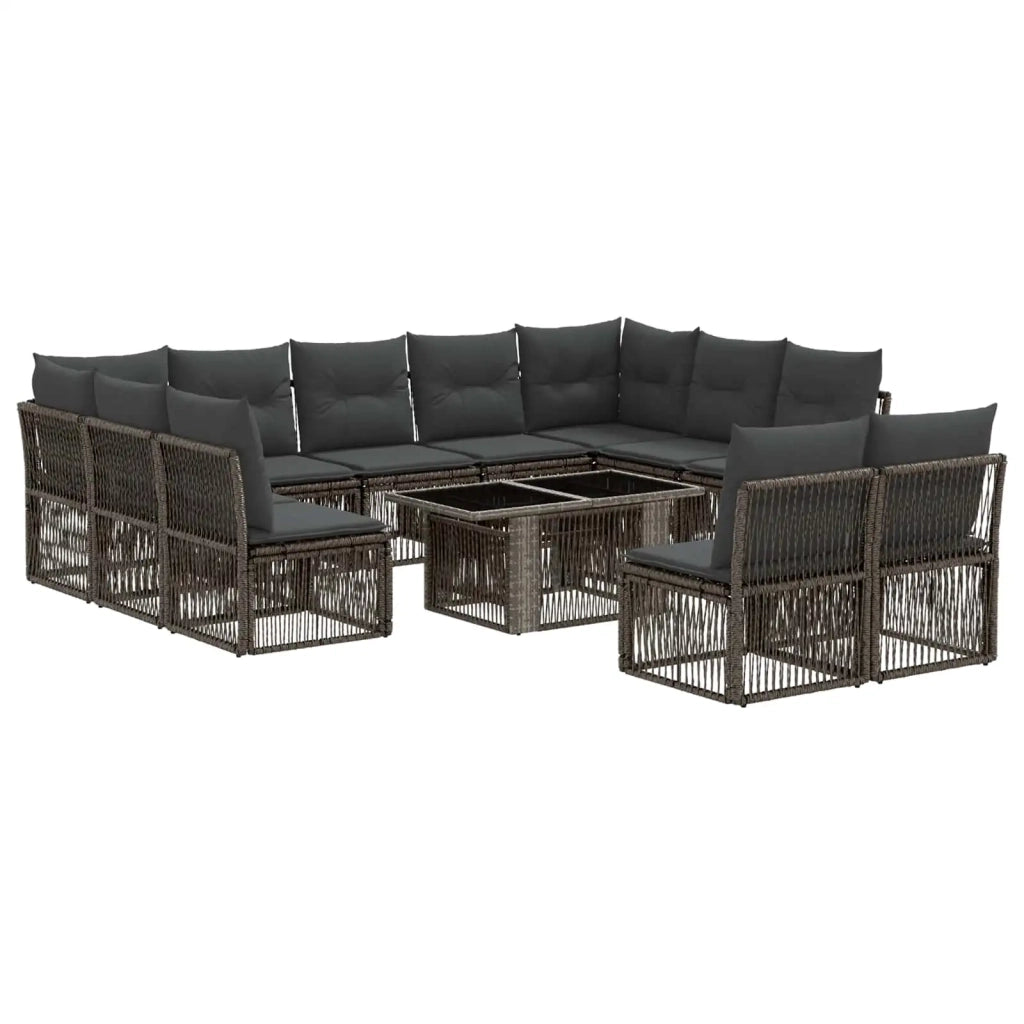 Set Divano da Giardino 12 pz Grigio polyrattan 3436541