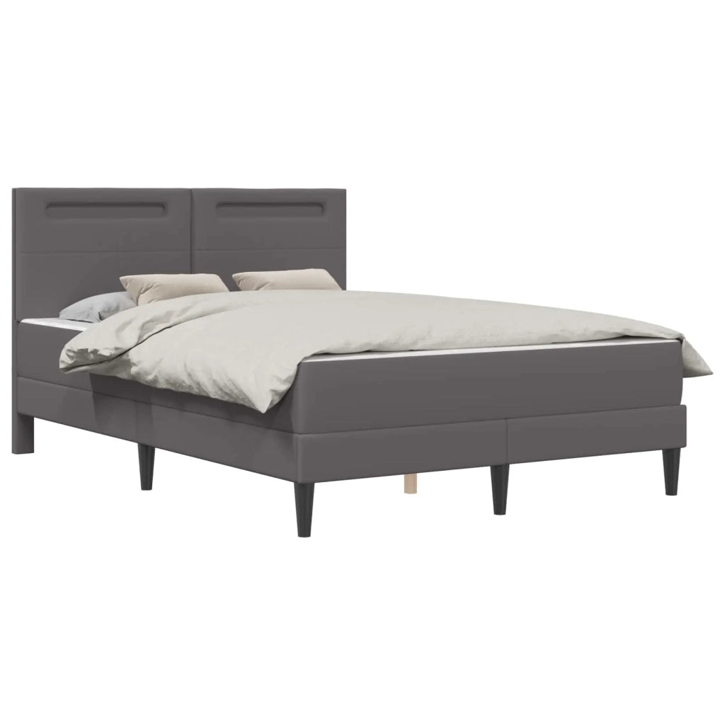 Struttura del letto con testiera Grigio 140 x 200 cm Similpelle