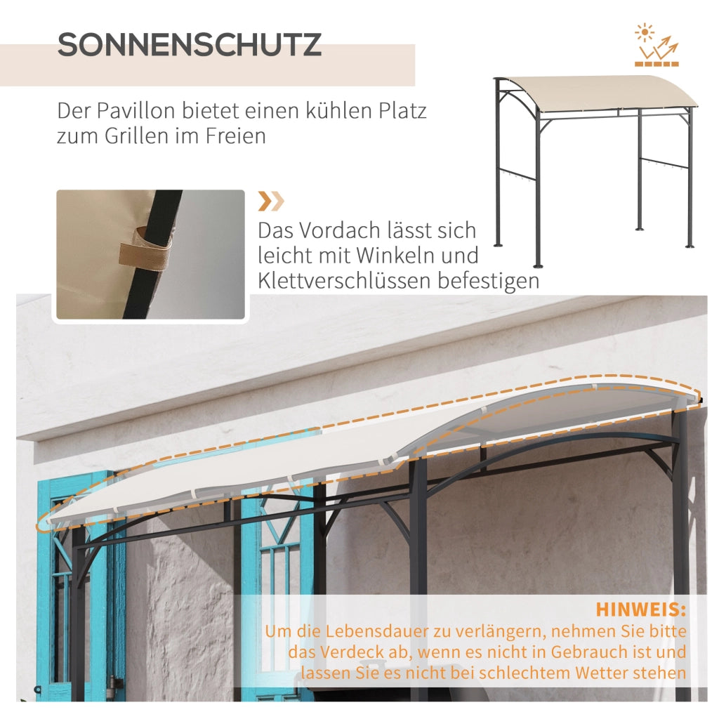 GAZEBO Grill 215x150 cm Beige in poliestere con 10 ganci
