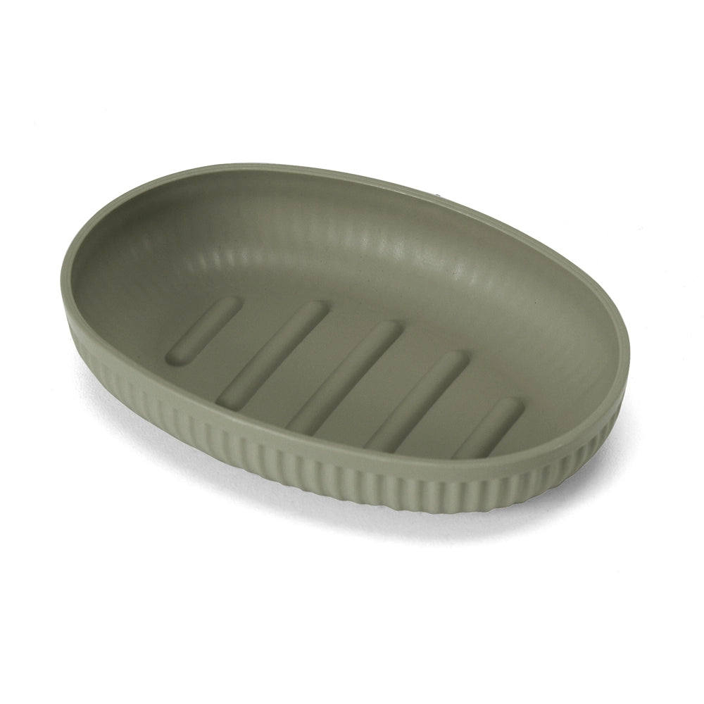 Set accessori bagno completo di 4 pz verde cannettato Arizona