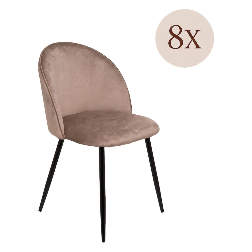 Achito, Sedia 8 Sedie, Grigio Tortora