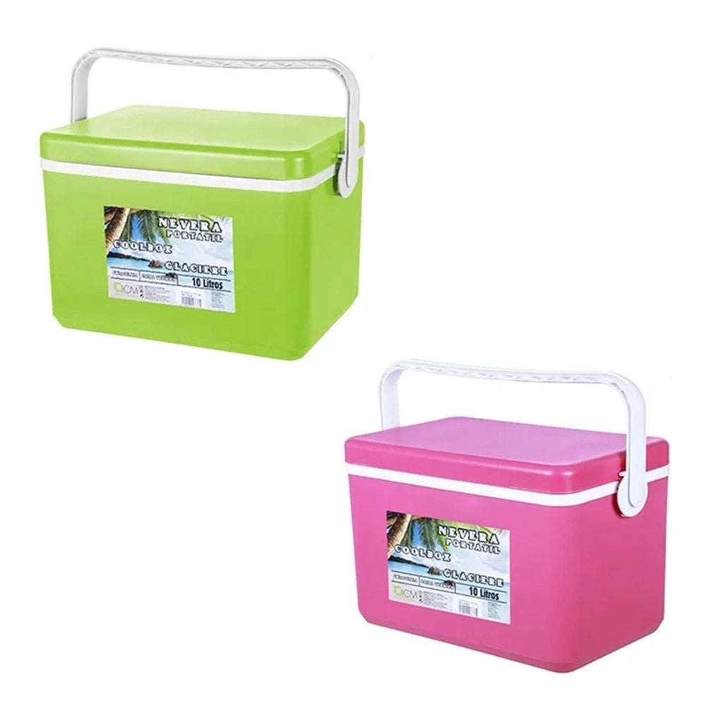 Trade Shop - Frigo Borsa Termica Frigorifero Portatile Con Coperchio Piatto Da 10 Lt Con Maniglia -