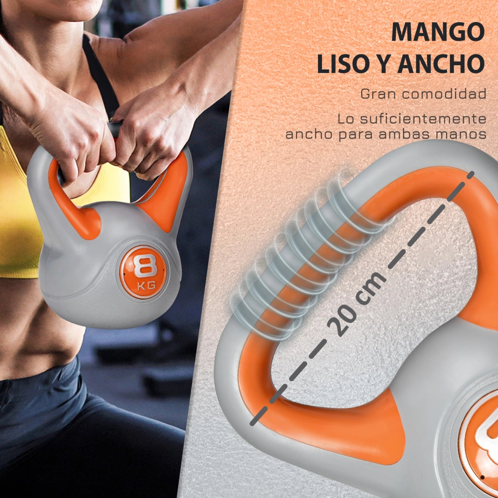 Palla Pesa 8 kg per Allenamento ¨C Minimal ¨C Arancione e Grigio 20x14x24 cm
