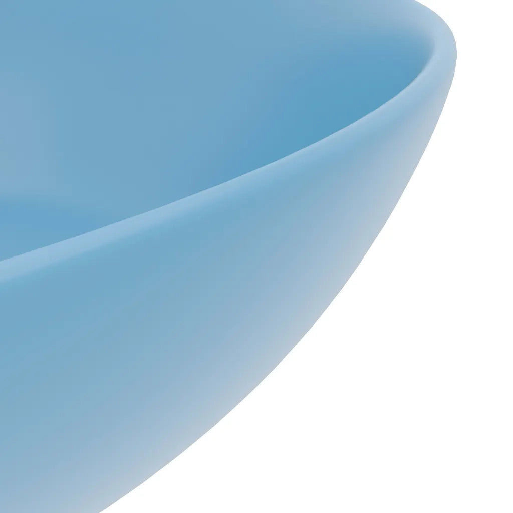 Lavandino da Bagno-Lavabo-Lavello in Ceramica Azzurro Rotondo
