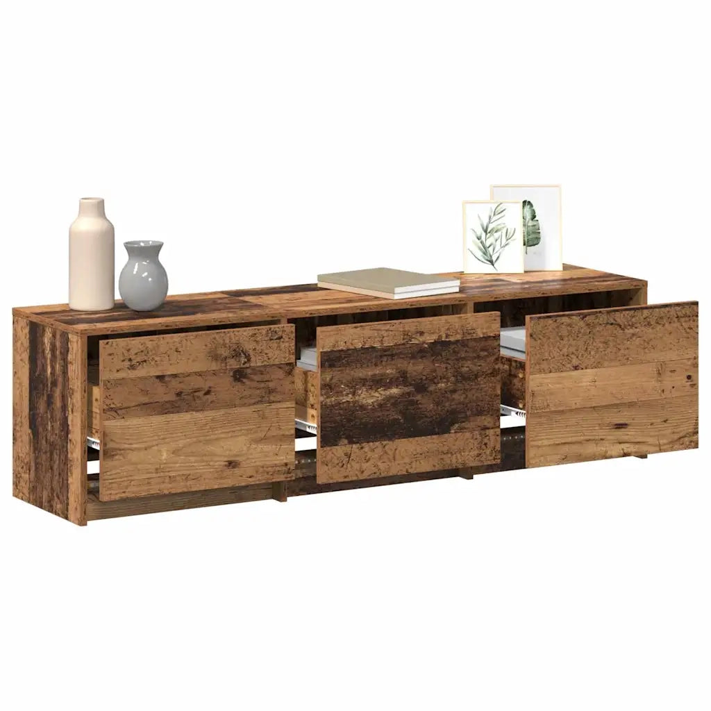 Mobile TV con LED con cassetto Legno vecchio 140 x 34 x 40 cm 3418705