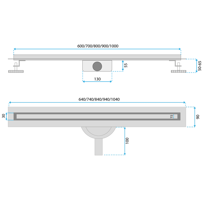 Scarico Lineare Rea Neox Slim Pro Nickiel Brush 60