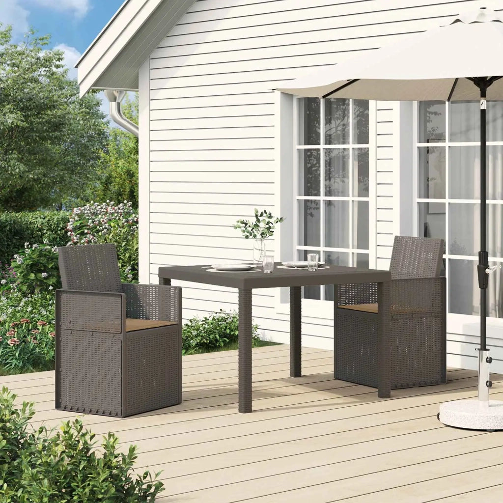 Sedie da pranzo da giardino 2 pcs Grigio chiaro e Tortora PP 8000008