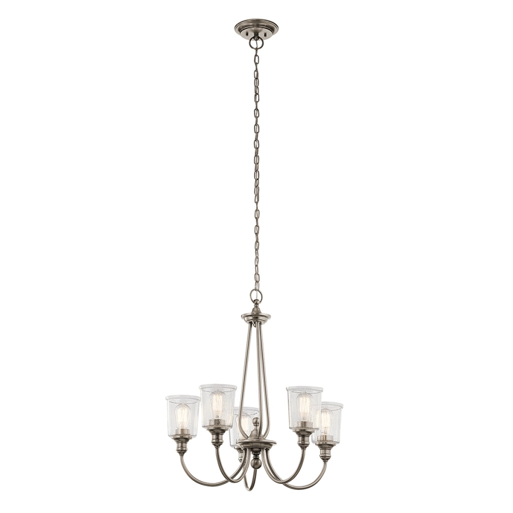 Lampadario classico Waverly vetro pewter 5xE27 Kichler