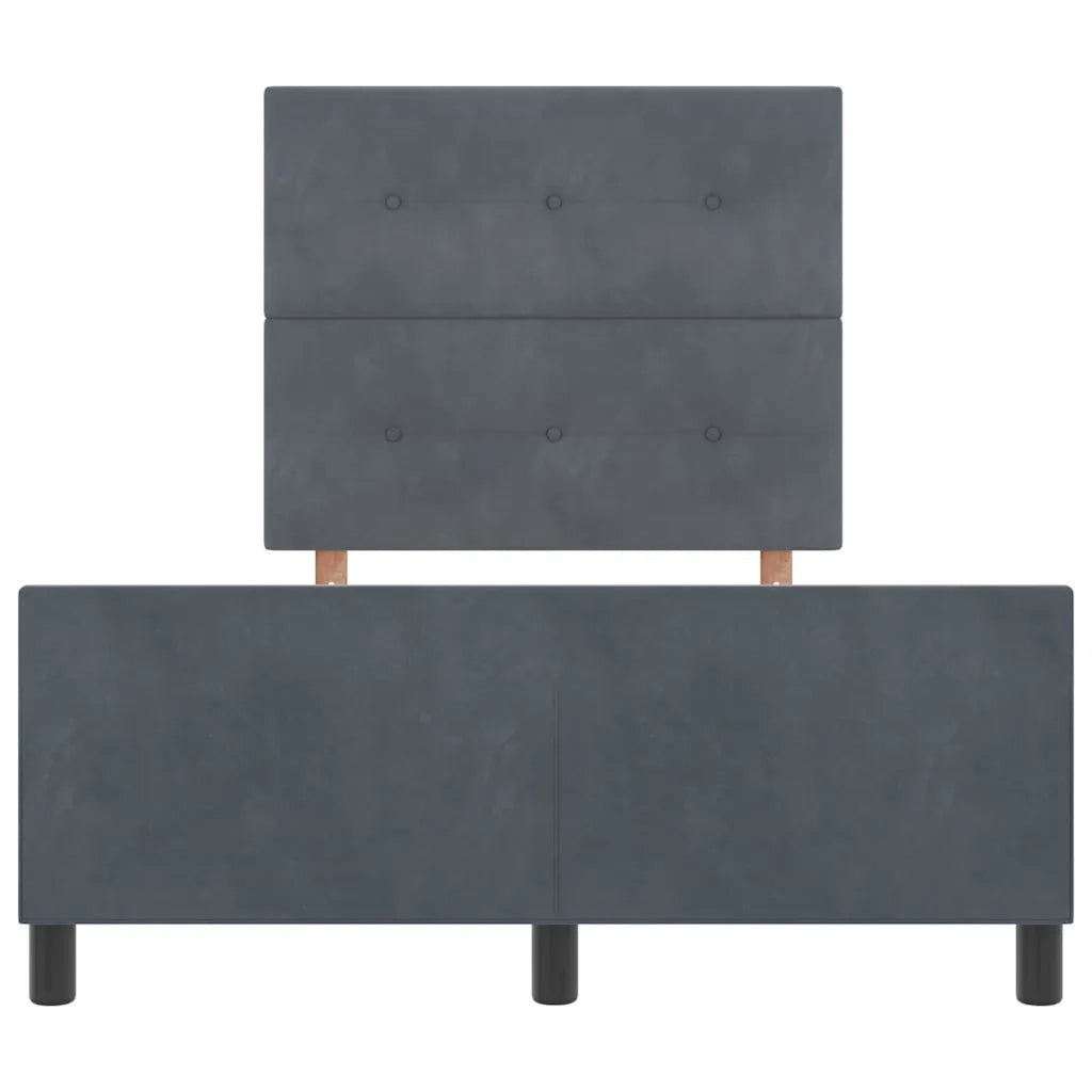 Letto a molle con testiera Grigio scuro 120 x 190 cm Velluto