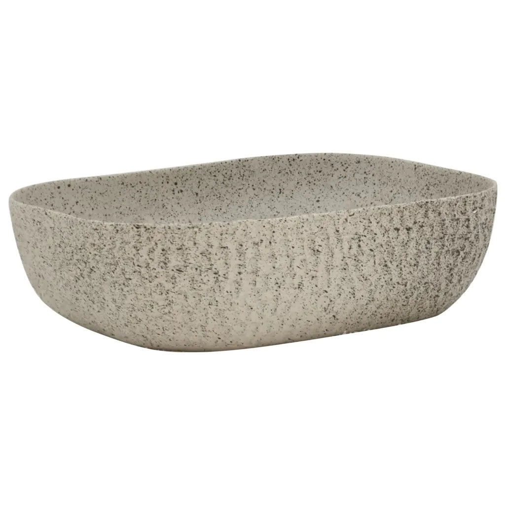 Lavabo da Appoggio-Lavandino-Lavello Grigio Rettangolare 48x37,5x13,5 cm Ceramica
