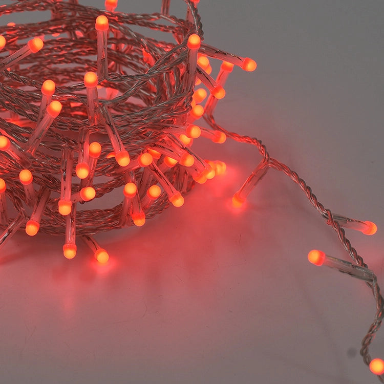 CATENA LUMINOSA LED TONDO 360° CON 300 LUCI ROSSE - ILLUMINAZIONE FESTIVA INTERNA/ESTERNA