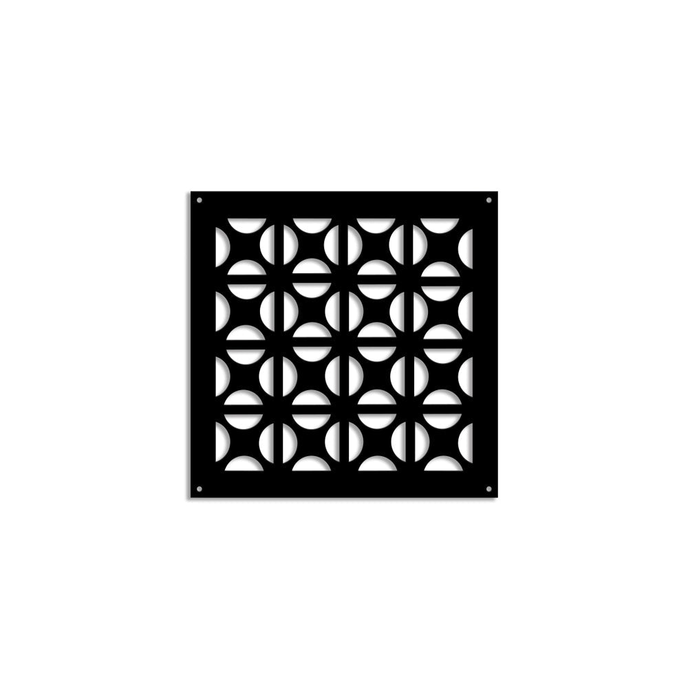 ROUND CROSS- Pannello in PVC traforato - Parasole Colore: nero, Misura: 98x98 cm