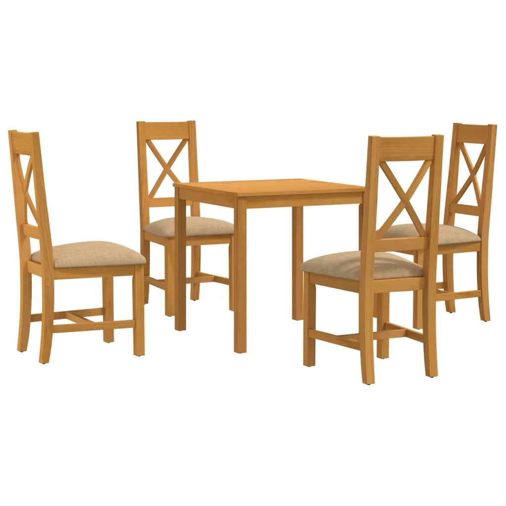 Set da pranzo 5 pz Beige Legno di Quercia Massello 3430233
