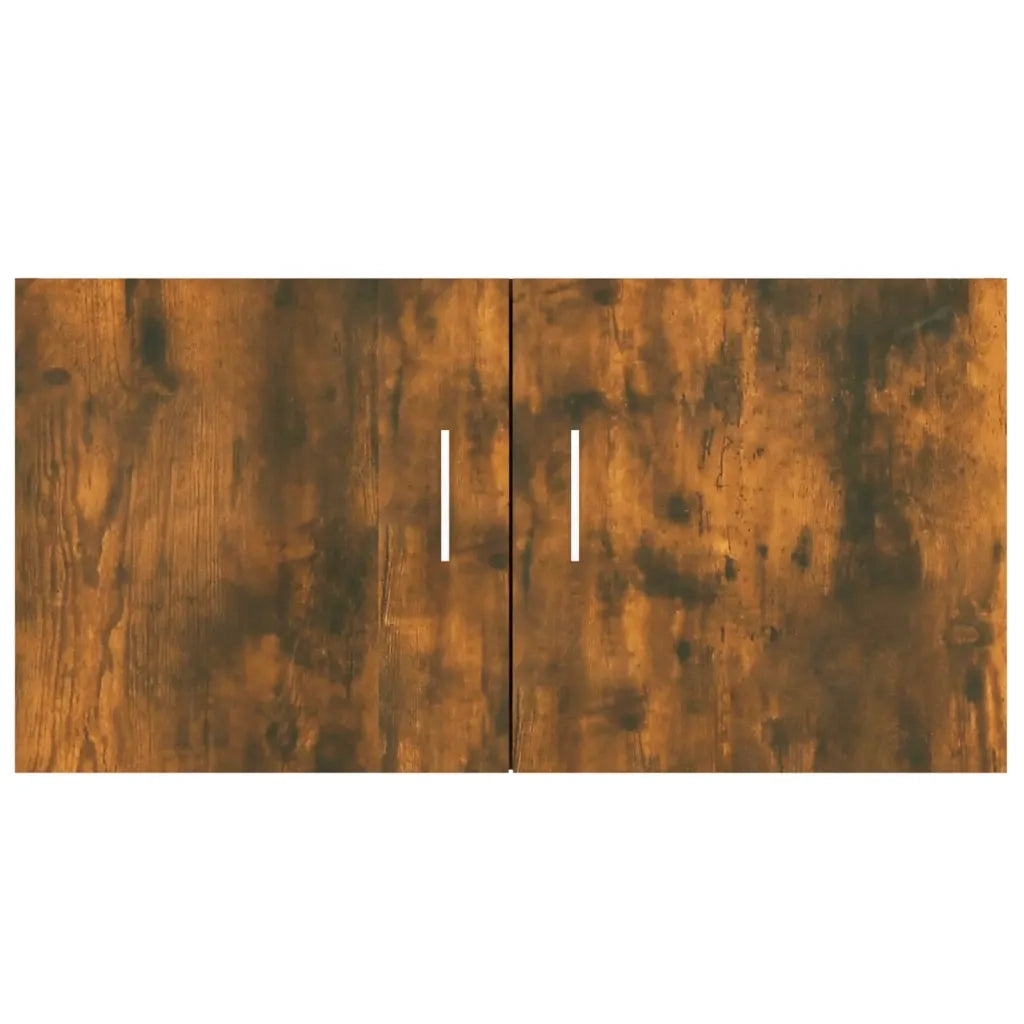 Mobiletto a parete moderno design elegante 80 x 39 x 40 cm salvaspazio antipolvere realizzato in legno composito finitura rovere affumicato 02_0048173