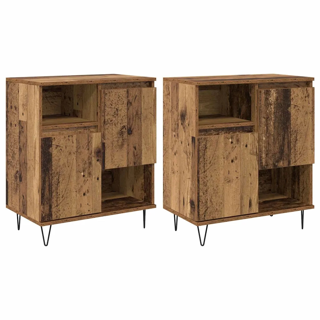 Credenza 2 pcs Legno vecchio 60 x 35 x 70 cm