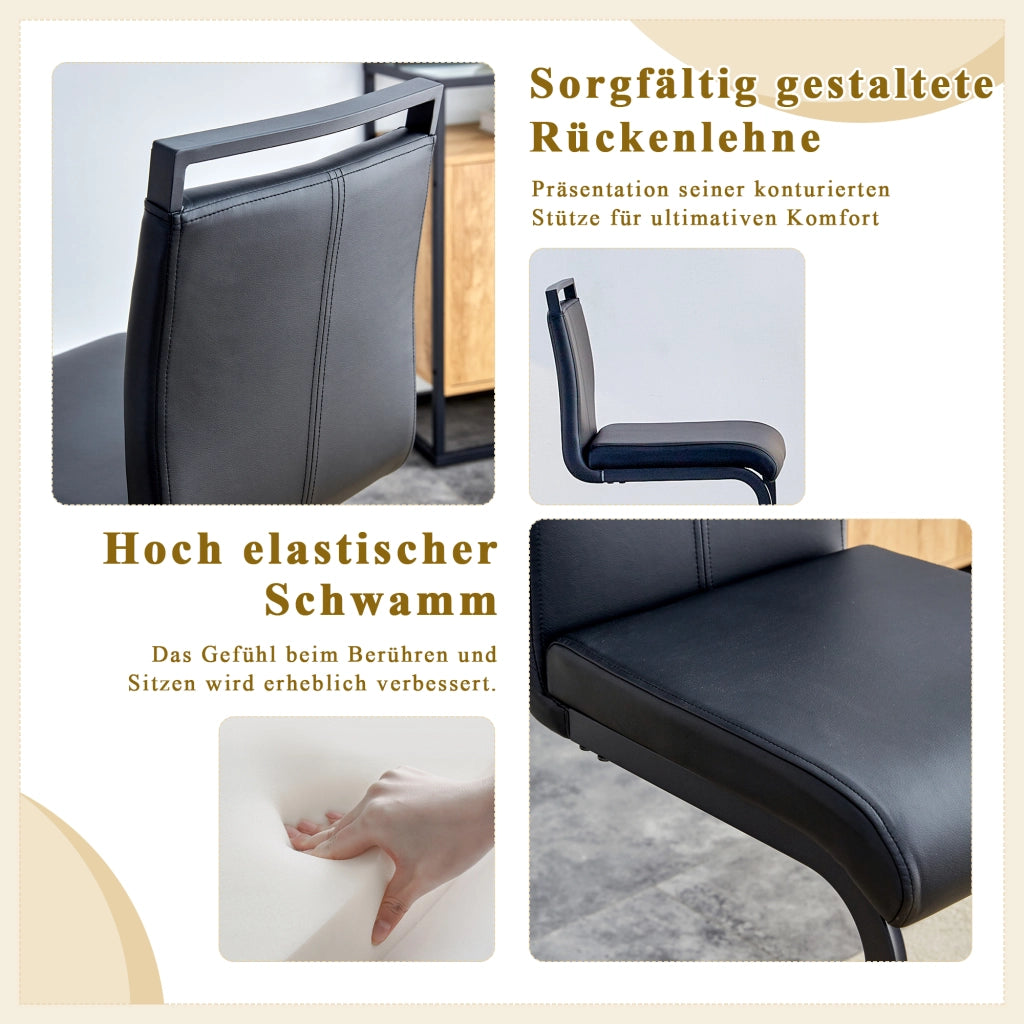 Coppia di sgabelli da bar con schienale e poggiapiedi, design moderno, in similpelle e metallo nero