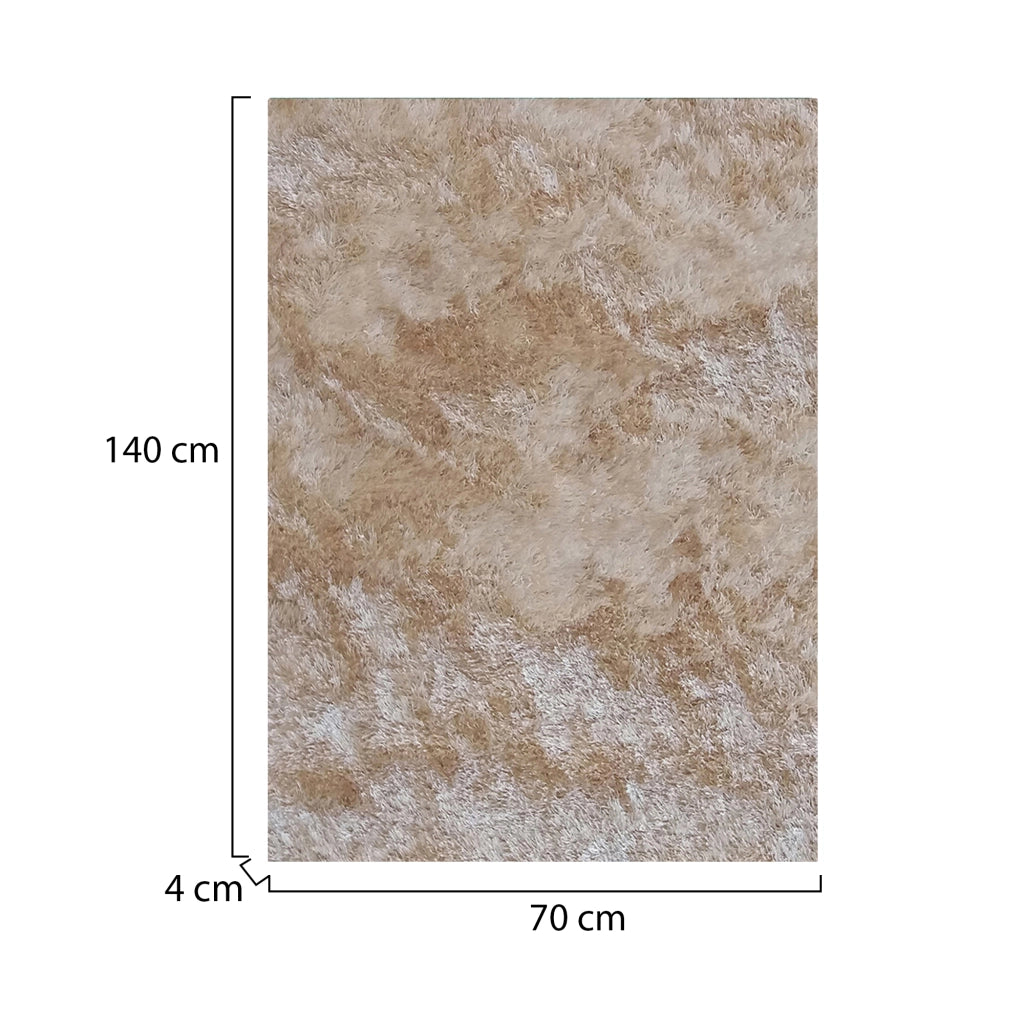 Latemeri, Tappeto Altezza Pelo 35 mm 100% Poliestere, 140x70 cm Bianco Latte