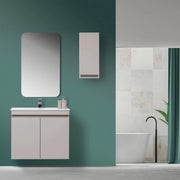 Mobile Bagno Sospeso 2 Ante Tortora L.80cm con Specchio
