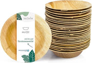 Piatti da snack biodegradabili a foglia di palma - 25 pezzi, diametro 14 cm - Piatti usa e getta per zuppa, insalata o pasta - 200 ml