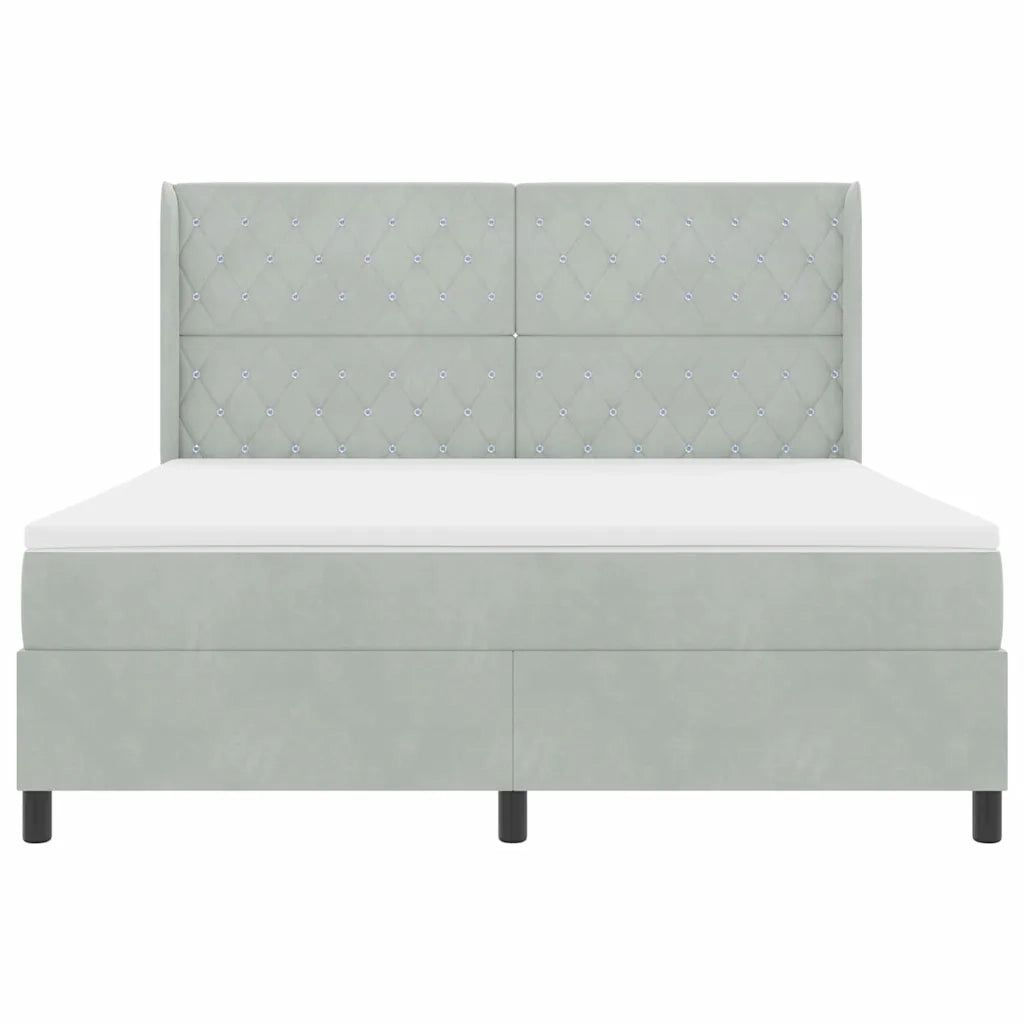 Letto a molle con materasso Grigio chiaro 180 x 200 cm Velluto 3341966