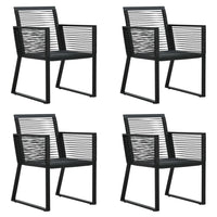 Set da Pranzo da Giardino 5 pz in Rattan PVC Nero 3060215