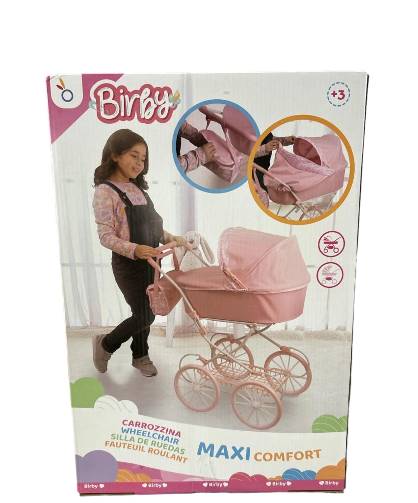 Carrozzina per bambole,Birby carrozzina maxi comfort,Hungary Toy,eta 3+