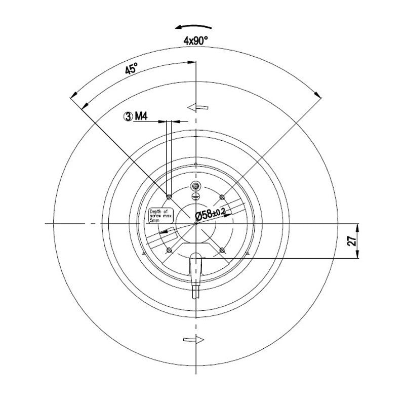 Ventilatore centrifugo EBM R2E220-RA38-30 230V 85/90W Backward Inclined Centrifugal Ventilatores