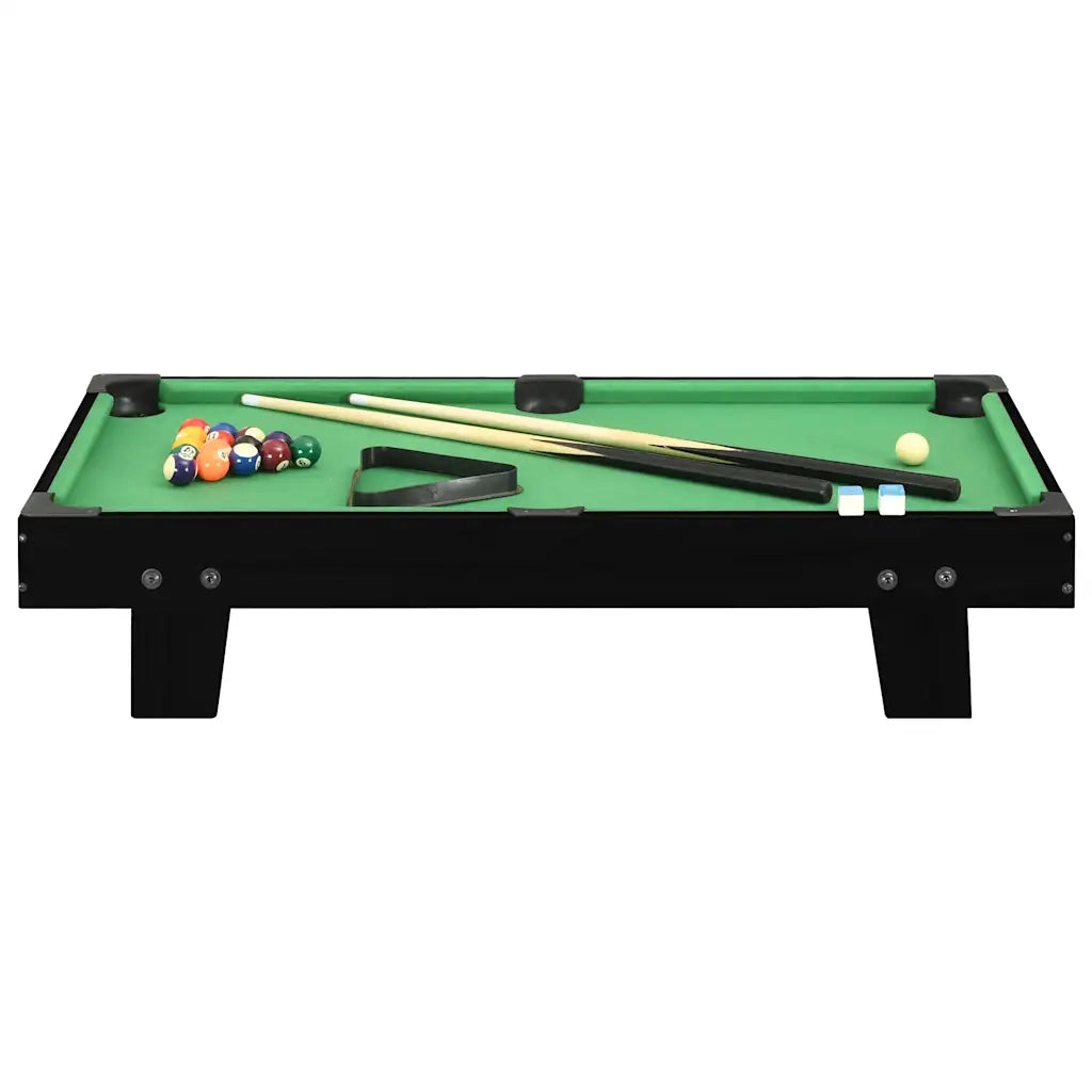 Mini Tavolo da Biliardo 3 Piedi 92x52x19 cm Nero e Verde 92500