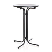 Toboli Tavolo alto da bar rotondo pieghevole nero Ø 80 cm h 110 cm per interno ed esterno