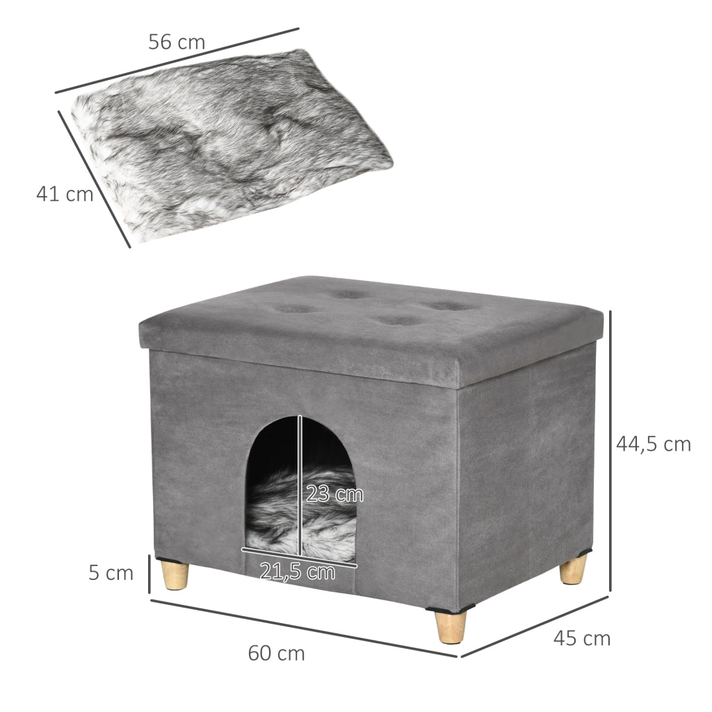 Divanetto per gatti con cuscino ¨C zephmum ¨C grigio