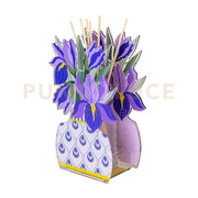 PROFUMATORE IRIS GRANDE IN CRISTALLO ACRILICO DECORATO VIOLA FRAGRANZA BY CHIARA FIRENZE ANIMA 200ML