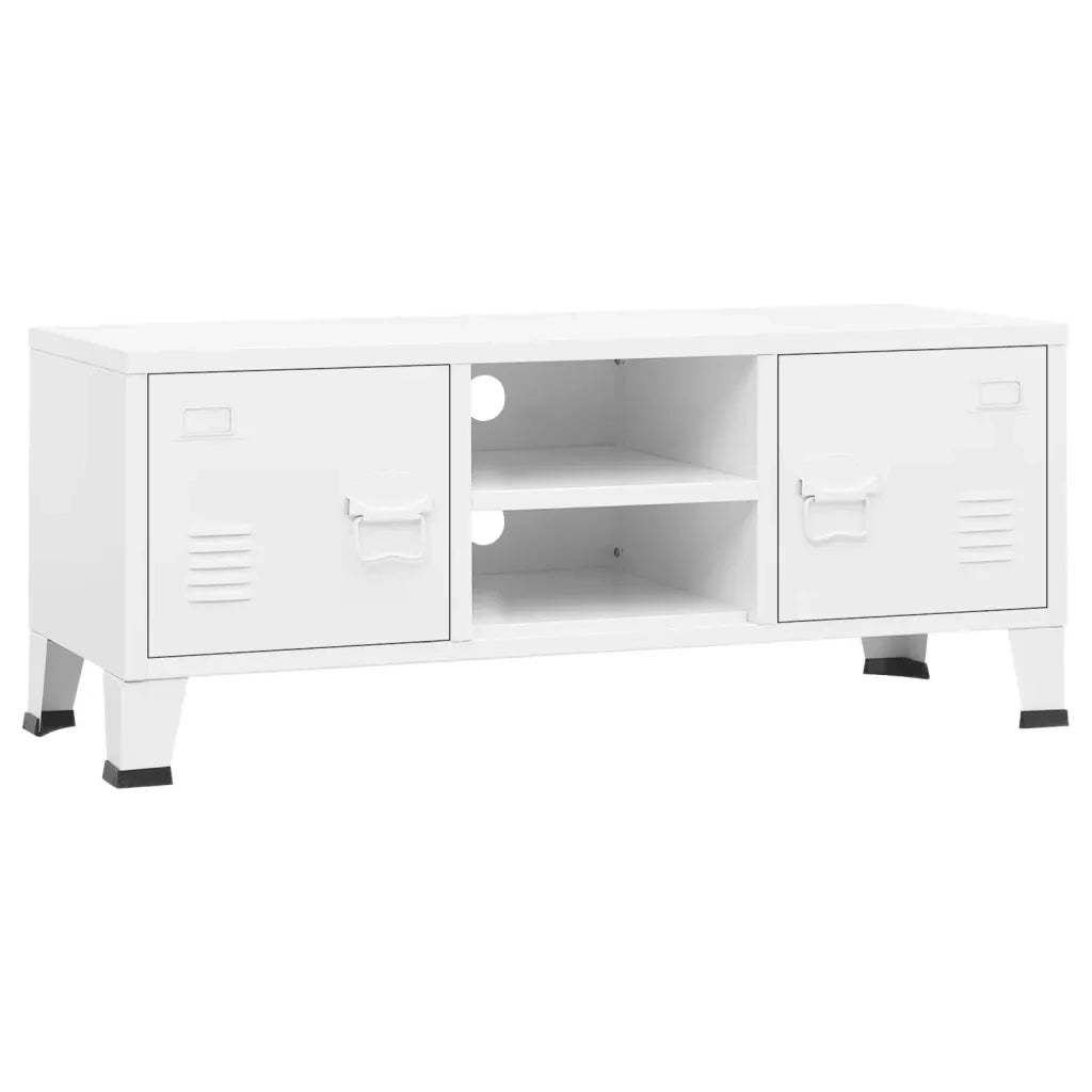 Mobile TV-Credenza TV-Console TV Industriale Bianco 105x35x42 cm in Metallo