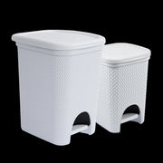 SET 2 PATTUMIERE INTRECCIO DA 6 E 18 LITRI N COLORE BIANCO