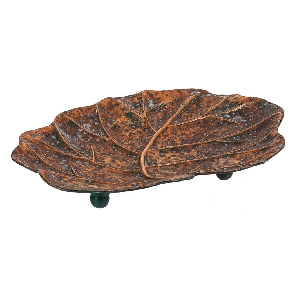 Foglia decoro dorato 37x31x5h