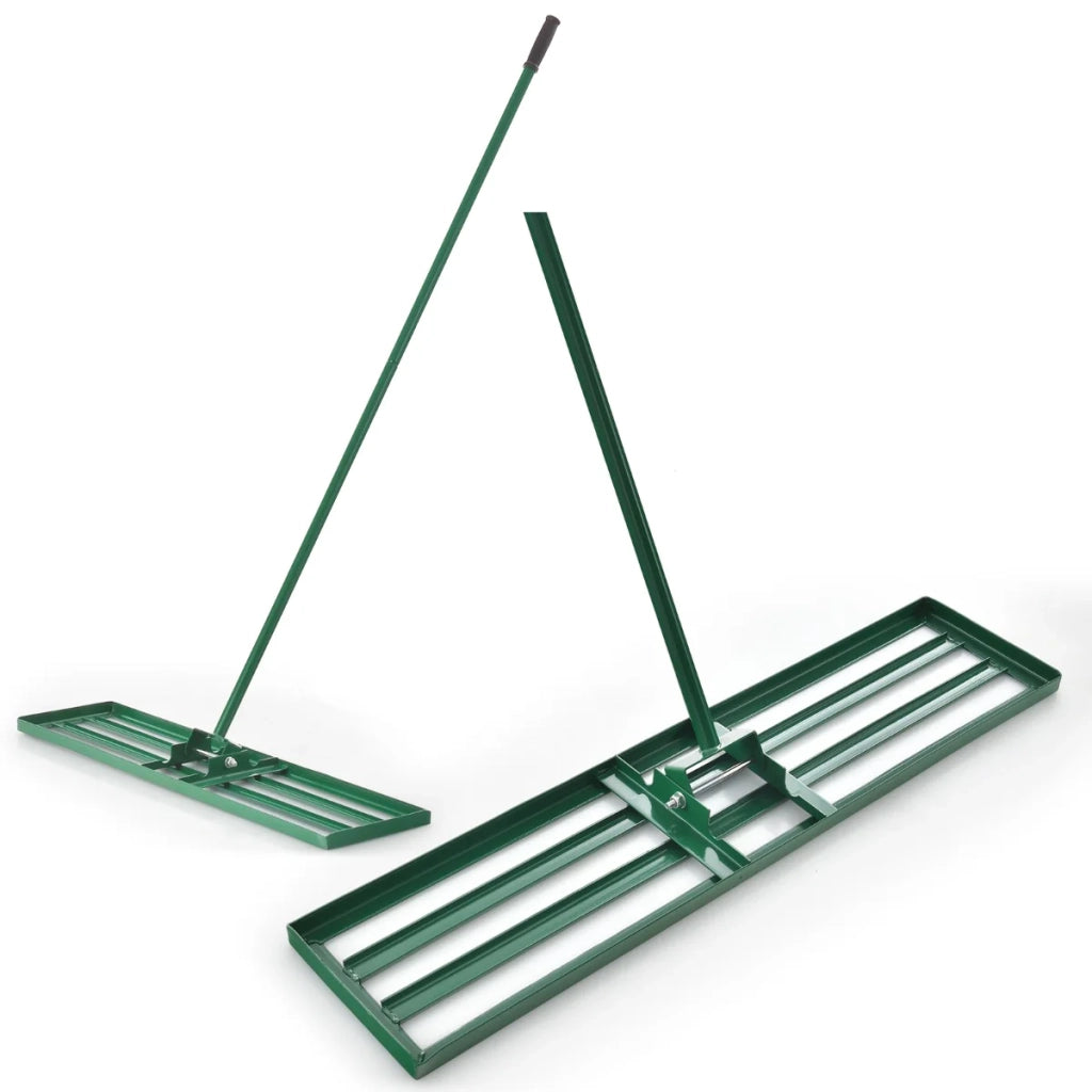 Rastrello livellatore per prato 106 x 25 cm piastra larga e robusta impugnatura ergonomica in metallo verde 20_0013366