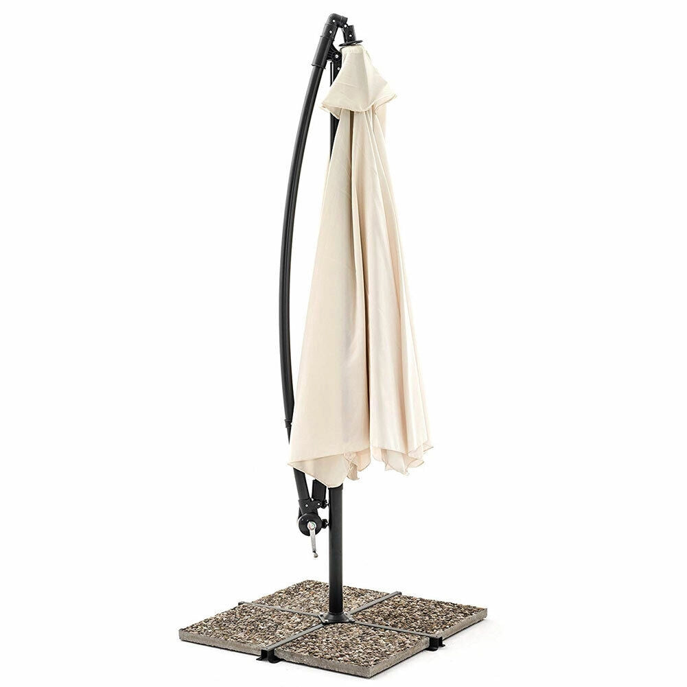 Ombrellone Giardino Decentrato 3x3 Ecru Telo con pendente Palo Alluminio Gazebo