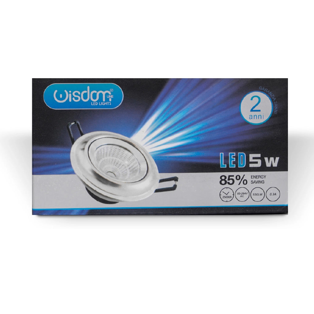Faretto da incasso orientabile dorato 5w 6000K luce fredda