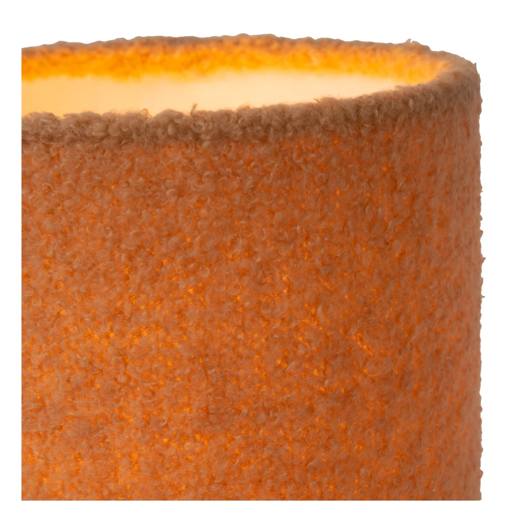 Lampada da tavolo arancione in cotone E14 Woolly Lucide